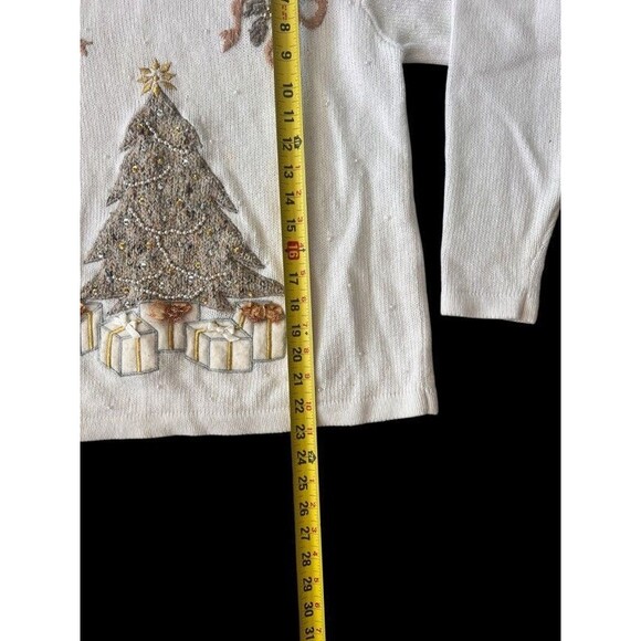 Vintage Victoria Jones Embroidered Christmas Tree Sweater Women’s Size Medium - Picture 6 of 8